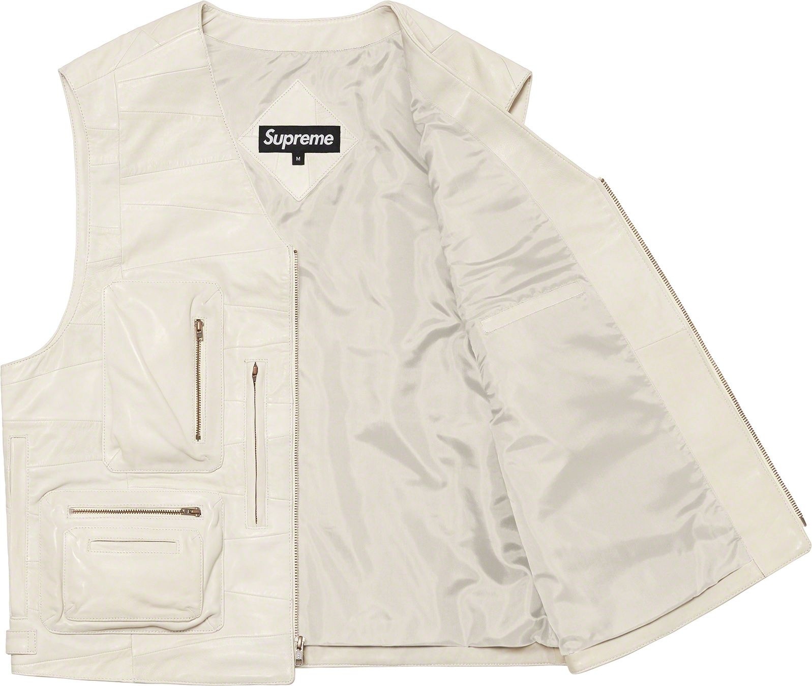 Patchwork Leather Cargo Vest view 12